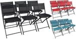 VCM 6er Set Klappstuhl Metall mit Textilene Bezug, Gartenstuhl klappbar,