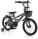 Byox Kinderfahrrad Challenge 18 Zoll Frontkorb Flasche St&uuml;tzr&auml;der ab 5 Jahre gr&uuml;n