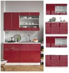 Vicco K&uuml;chenzeile Singlek&uuml;che K&uuml;chenblock 140cm Fame-Line Hochglanz Fronten