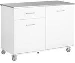 SoBuy K&uuml;cheninsel 1 drawer Wei&szlig; 120x56x90,5cm Funktional