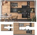 Vicco K&uuml;chenzeile K&uuml;chenblock Einbauk&uuml;che Fame-Line Anthrazit Eiche 355 cm modern