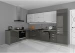 K&uuml;che Bianca Ecke IV 210x330 K&uuml;chenzeile Hochglanz Grau Weiss K&uuml;chenblock Grey