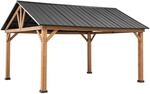 Sunjoy Pavillon Zedernholz Gazebo REBRA - 404cm x 465cm, anthrazit