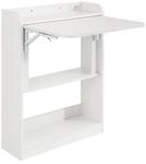 SoBuy Schreibtisch mit 1 Regal Wei&szlig; 64x57x82cm Funktional