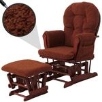 Relaxsessel MCW-C76, Schaukelstuhl Sessel Schwingstuhl + Hocker Stoff Boucl&eacute;