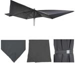 Ersatz-Bezug f&uuml;r Luxus-Sonnenschirm MCW-A37, Sonnenschirmbezug Ersatzbezug, 3x3m