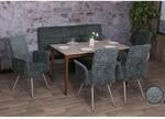 Esszimmer-Set MCW-G55, 4er-Set Stuhl mit Armlehne+Sitzbank 160cm, Edelstahl