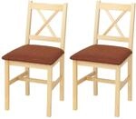 2er-Set Esszimmerstuhl MCW-F77, Lehnstuhl K&uuml;chenstuhl Stuhl, Massiv-Holz Stoff