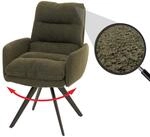 Esszimmerstuhl MCW-G66, K&uuml;chenstuhl Stuhl, drehbar Auto-Position Stoff/Textil