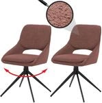 2er-Set Esszimmerstuhl MCW-N73, K&uuml;chenstuhl, drehbar Auto-Return, Stoff/Textil