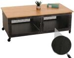Couchtisch MCW-N28, Sofatisch, Rollen 2 F&auml;cher, 3D-Struktur Industrial Retro...