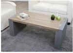 Couchtisch MCW-A15, Wohnzimmertisch, Beton-Optik Tanne Holz rustikal massiv