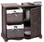 Waschbeckenunterschrank MCW-H20, Badezimmer Waschtisch, Massiv-Holz Korb-Schublade