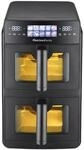 Melchioni Hei&szlig;luftfritteuse 10L Doppelkorb 2600W Dual Zone Display