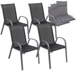 Albatros Gartenst&uuml;hle 4er Set Kuba mit Sitzauflage &ndash; Gartenst&uuml;hle Stapelbar...