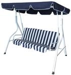 DEGAMO Hollywoodschaukel FLORIDA 3-sitzer, weiss / blau