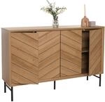 Sideboard MCW-M50, Schrank Kommode Highboard Anrichte, 94x151x40cm ~ natur