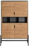 SoBuy Sideboard mit 1 T&uuml;r Schwarz 83x40x132cm Vintage