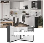 Vicco K&uuml;chenzeile Fame-Line Landhaus Eckk&uuml;che Winkel K&uuml;che Einbau Anthrazit