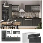 Vicco K&uuml;chenzeile K&uuml;chenblock Einbauk&uuml;che R-Line 350 cm Landhaus Wei&szlig; Anthrazit