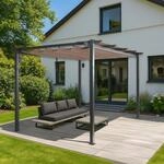 Aluminium Pergola MCW-N93, Gartenpavillon Pavillon Garten, stabiles 8cm-Gestell