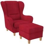 Supellex Sofia Ohrensessel mit Hocker Design Vienna Rot?