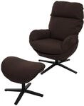 Relaxsessel + Hocker MCW-L12, Fernsehsessel Sessel Schaukelstuhl Wippfunktion,