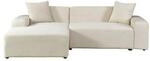 HOME DELUXE Ecksofa AMELIO Cord Beige Rechts - 240 x 178 cm