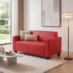 2er Sofa Couch Moncalieri Loungesofa Kunstleder ~ rot