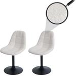2er-Set Esszimmerstuhl MCW-A60, K&uuml;chenstuhl Stuhl Drehstuhl, Stahl MVG Stoff/Textil