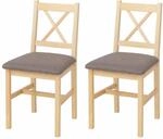 2er-Set Esszimmerstuhl MCW-F77, Lehnstuhl K&uuml;chenstuhl Stuhl, Massiv-Holz Stoff