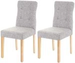 2er-Set Esszimmerstuhl MCW-E58, Stuhl Essst&uuml;hle ~ Stoff/Textil grau, helle Beine
