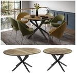 Vicco Esstisch Loyd Eiche rustikal Schwarz 120 x 76,5 cm ausziehbar