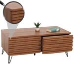 Couchtisch MCW-M49, Wohnzimmertisch Tisch, 3D-Design 2 Schubladen MDF Metall