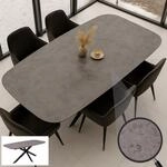 Esszimmertisch MCW-O56, Tisch Esstisch, MDF Metall 200x100cm ~ graue Stein-Optik