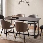 Esszimmertisch FineBuy K&uuml;chentisch 120 cm Marmor Optik Schwarz Klein Esstisch