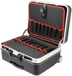 HMF 15602-02 Werkzeugtrolley leer, Werkzeugkoffer aus ABS-Kunststoff mit Rollen, 47 x