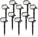 Brandson 10x LED Gartenstrahler Solar Erdspie&szlig;leuchte, Akku Gartenleuchte,
