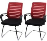 2er-Set Konferenzstuhl MCW-K51, Besucherstuhl Freischwinger, 150kg belastbar