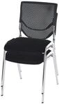 2er-Set Besucherstuhl H401, Konferenzstuhl stapelbar, Stoff/Textil ~ Sitz...