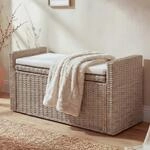 Sitzbank Genua Garderobenbank Bank Sitzhocker, mit Stauraum Kissen Kubu Rattan...