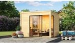 Karibu Gartenhaus Frisco naturbelassen mit modernem Flachdach 308x308x242 cm
