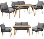 Swing&Harmonie Gartenm&ouml;bel Lounge-Set &bdquo;Sienna&ldquo; f&uuml;r 4 Personen - anthrazit/holz