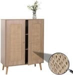 Highboard MCW-M38, Kommode Schrank Sideboard, Stauf&auml;cher, Kubu Rattan Holz