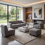 Modular Sofa-System Couch-Garnitur Moncalieri 3-1-1-1, Stoff/Textil ~ grau