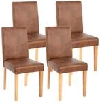 4er-Set Esszimmerstuhl Stuhl K&uuml;chenstuhl Littau ~ Textil, Wildlederimitat, helle