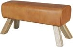 Sitzbank Turnbock Cognac Echtleder Lederhocker Sprinbock Hocker Garderobenbank
