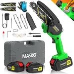 MASKO&reg; Mini-Kettens&auml;ge mit Akku 8000mAh Handkettens&auml;ge Elektro mit 2 Akku