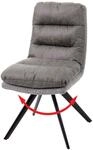 Esszimmerstuhl MCW-G66, K&uuml;chenstuhl Stuhl, drehbar Auto-Position Stoff/Textil MVG ~