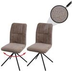 2er-Set Esszimmerstuhl MCW-N99, K&uuml;chenstuhl, drehbar Auto-Return, Stoff/Textil